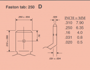 Faston tab: 250 (szeroki 6,35mm)